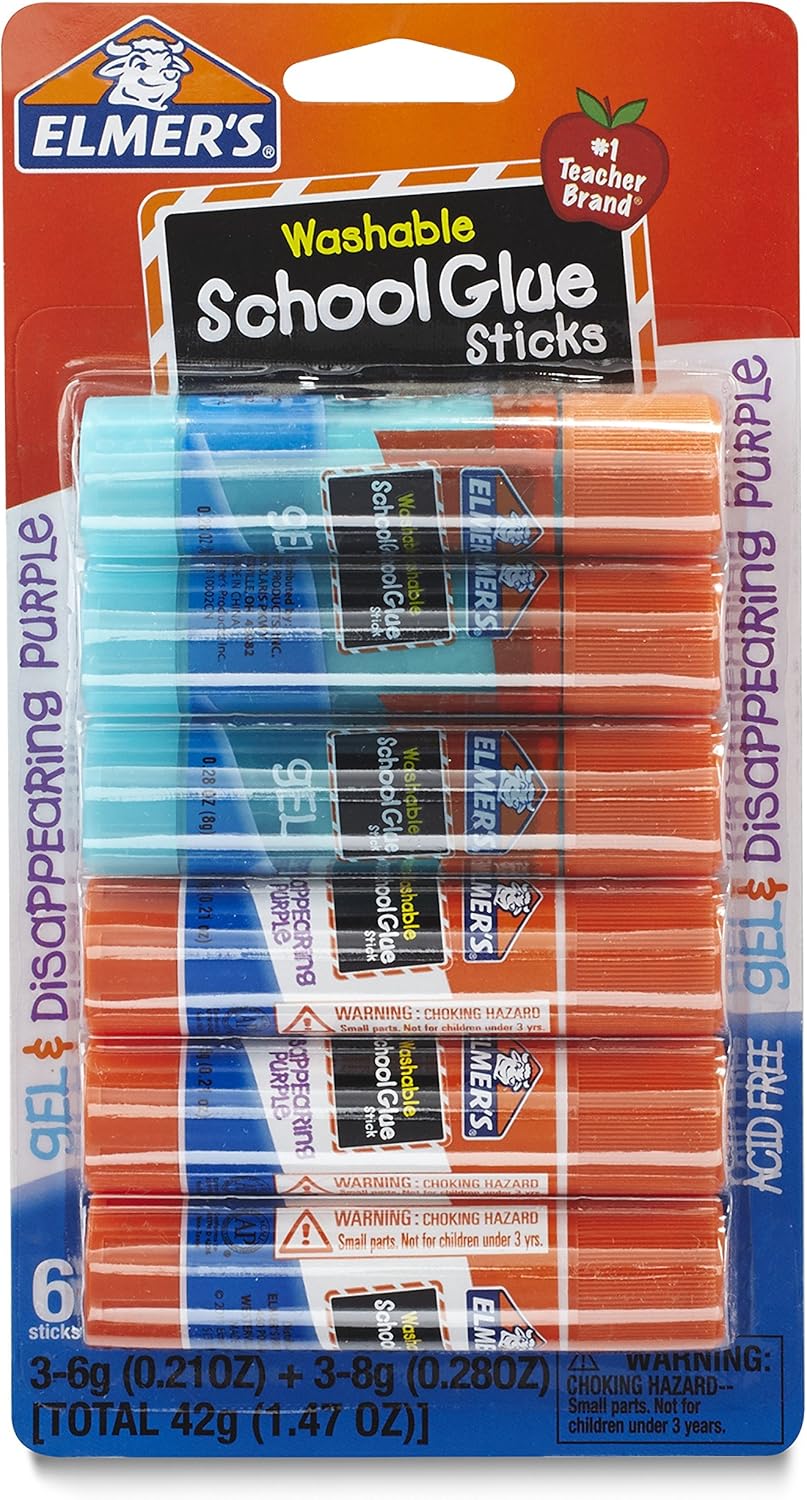 Elmer's Washable School Glue, Gel & Disappearing Purple, 6 Pack : Office Products