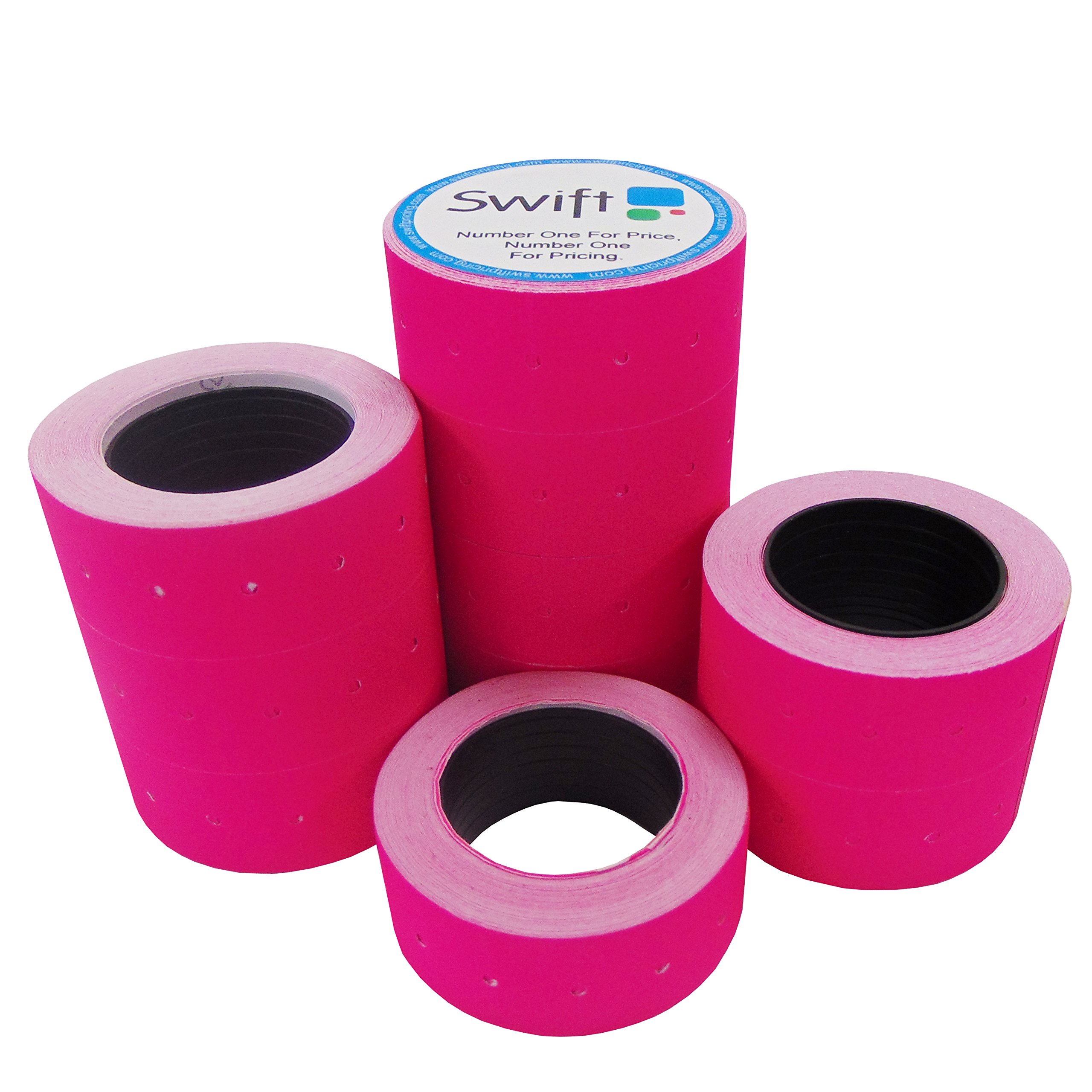 Swift 22 x 12 mm Price Gun Labels CT1 Pink 10 Rolls 5,000 Stickers Pricemarking Tags Fits Many Pricing Labellers