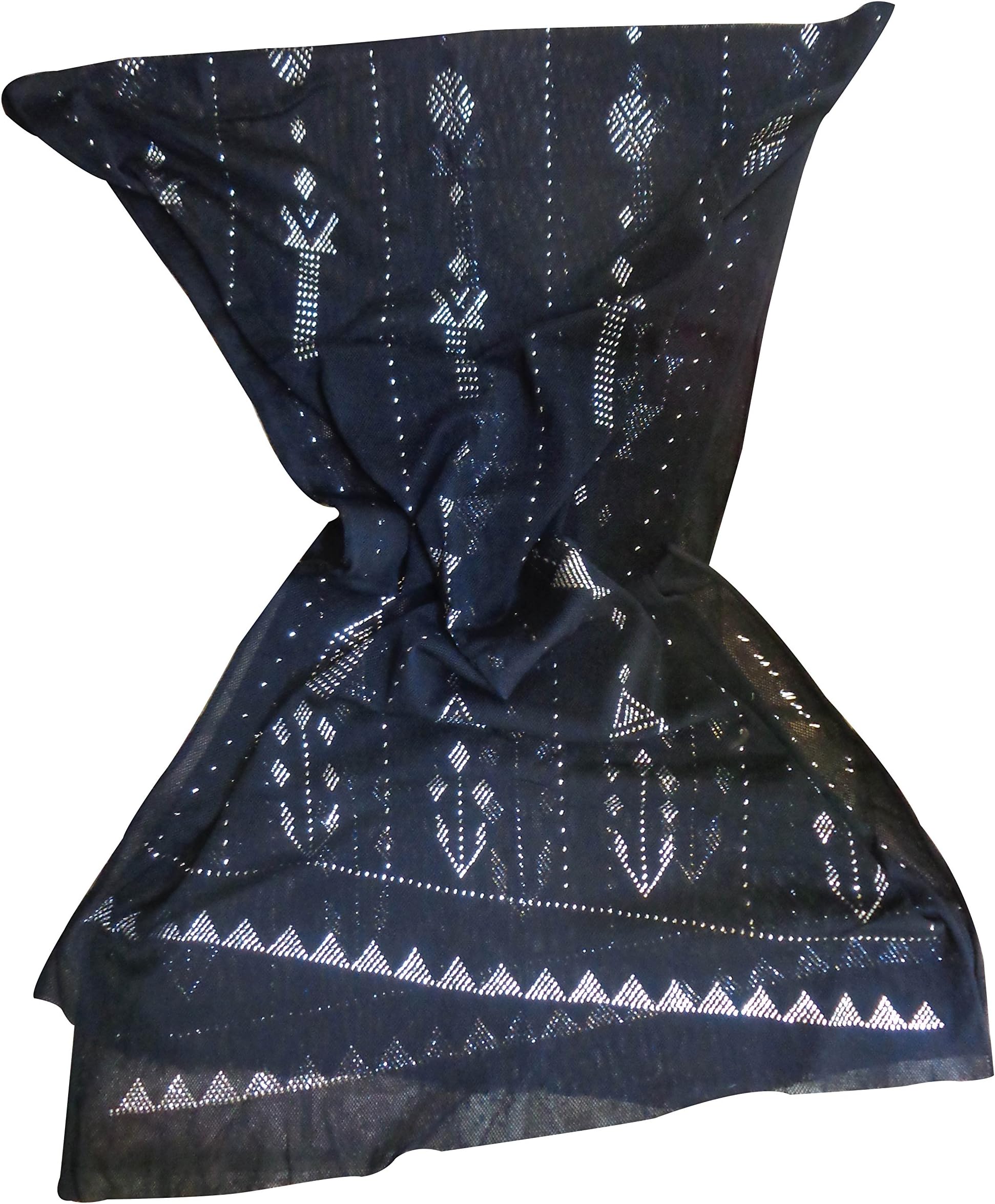 Georgus Soft Egyptian Assiut Assuit Tulle Black Wide Shawl Wrap Veil Hot Sale