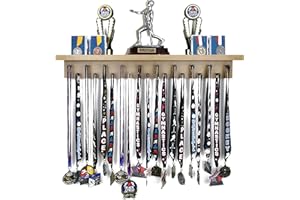 MedalAwardsRack Premier Medal Hanger Display Rack and Trophy Shelf for Gymnastics, Soccer, Basketball, Football, and More – 2, ft