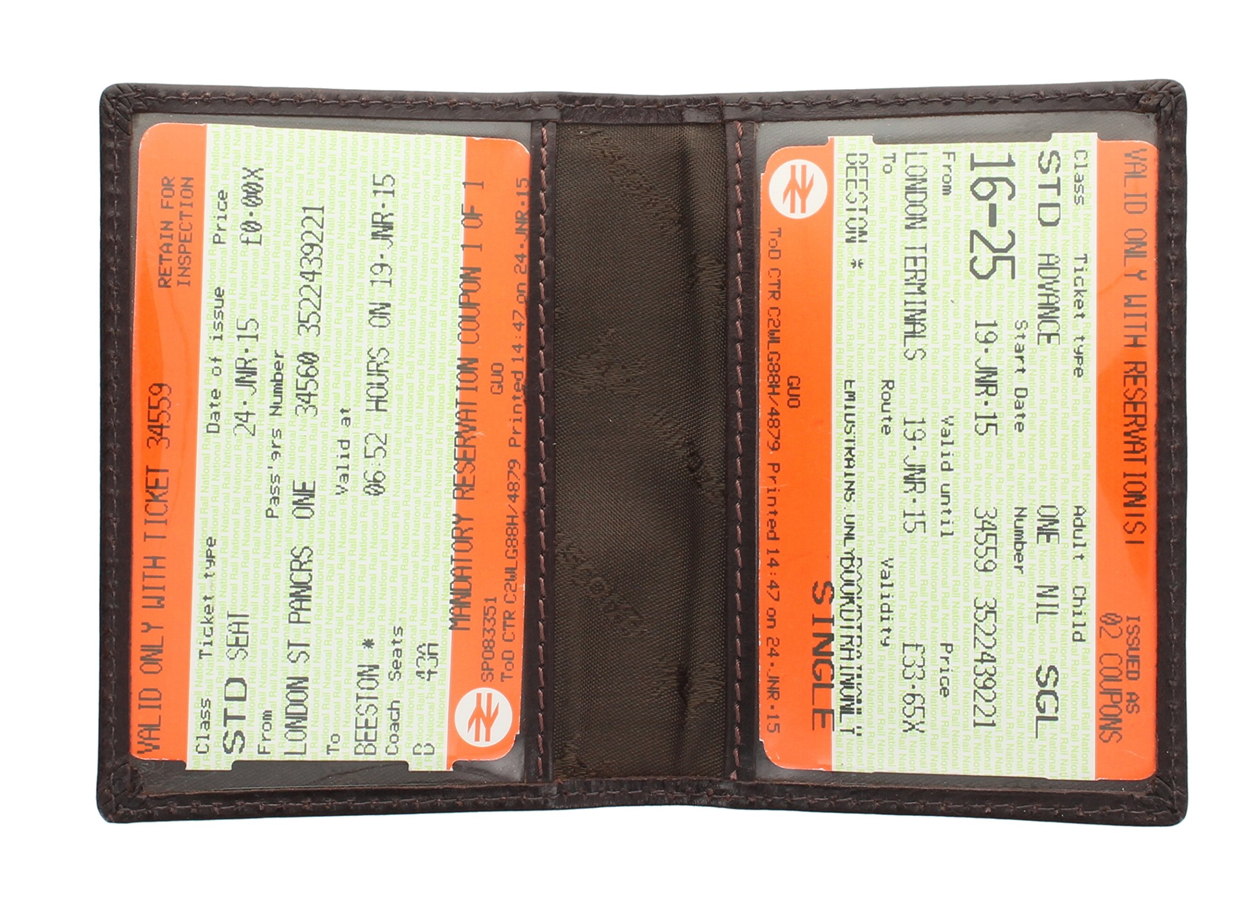 VISCONTI Leather Oyster Card/Travel Pass Holder TC1TC Chocolate