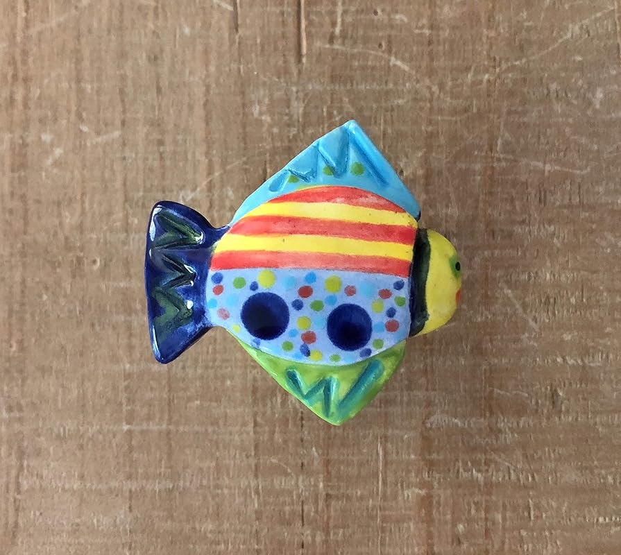Fish Knob, Fish Drawer Pulls, Handmade Ceramic Nautical