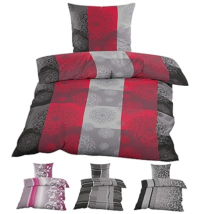 2tlg. Microfaser Kuschel Flausch Soft Fleece Bettwäsche 135x200cm / 155x220cm, Warme Winterbettwäsche, (155x220cm Streifen Ka