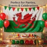 SHATCHI 5ft x 3ft Wales Welsh Dragon Flag Polyester with 2 Eyelets view 9