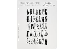 Stampers Anonymous Tim Holtz Cling Stamps 7"X8.5", Grudge Alphabet