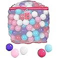 Click N' Play Plastic Balls for Ball Pit, Phthalate & BPA Free, Crush Proof Play Balls for Ball Pit, Pit Balls in Assorted Colors in Reusable and Durable Storage Mesh Bag with Zipper | 200, 1000 count