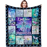 QOJUYO Dragonfly Gifts for Women, Dragonfly Lover Gifts Throw Blanket 60"X50", Dragonflies Gifts for Women