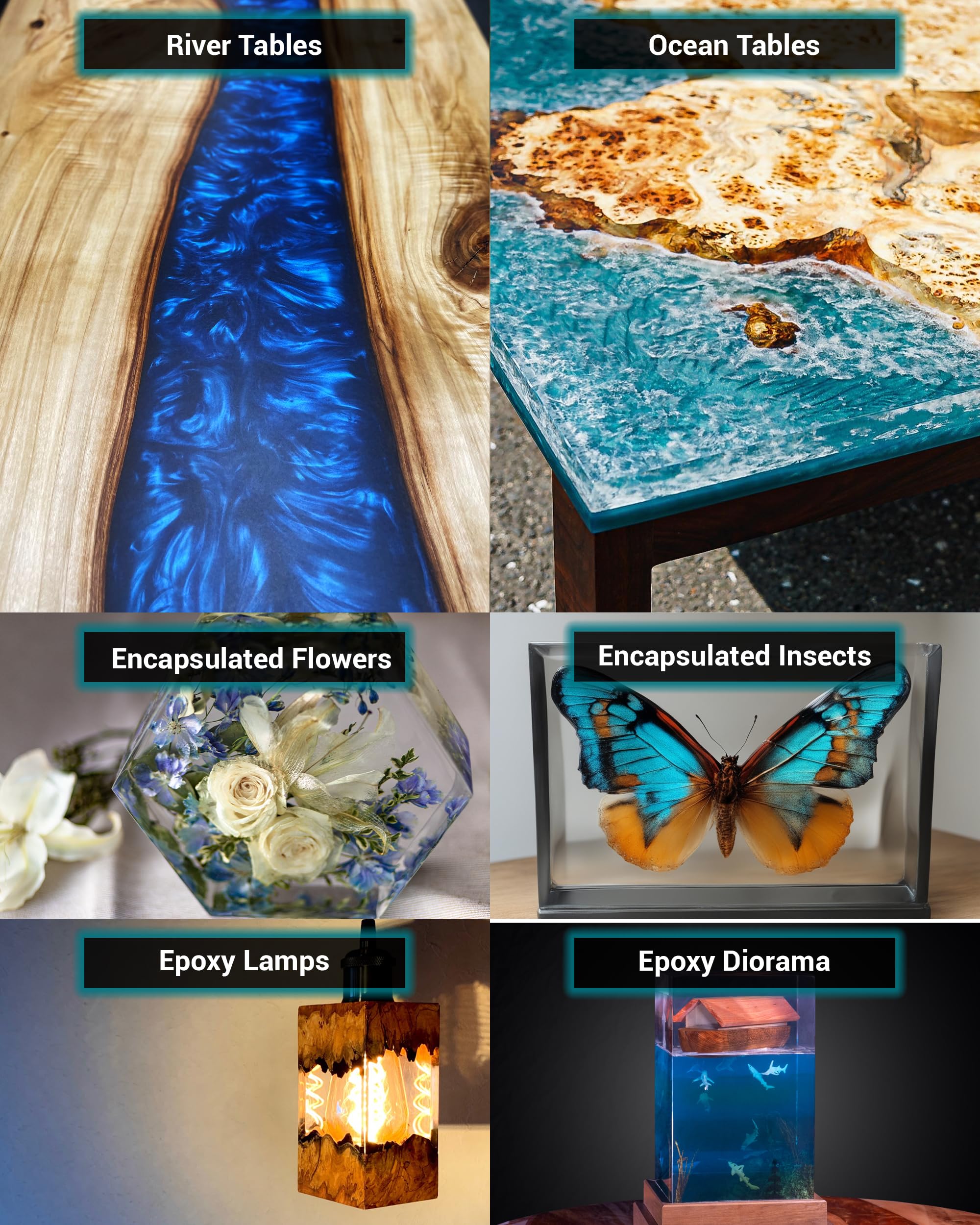 EcoPoxy FlowCast Deep Pour Epoxy Resin Kit - 3.2 Gal / 12L: UV/Yellowing Resistant, Bio-Based Resin | Water Clear Epoxy for River/Ocean Tables and Other Deep Casting Bubble Free Epoxy Projects