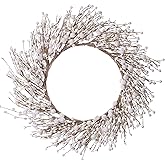 LLZLL White Berry Wreath,20 Inches Winter Wreaths for Front Door Winter Wreaths Christmas Wreath for Winter and Christmas Decor