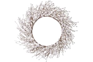 LLZLL White Berry Wreath,20 Inches Winter Wreaths for Front Door Winter Wreaths Christmas Wreath for Winter and Christmas Dec