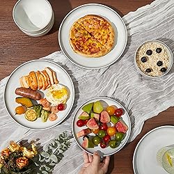 Pokini 18 Piece White Stoneware Dinnerware Set for