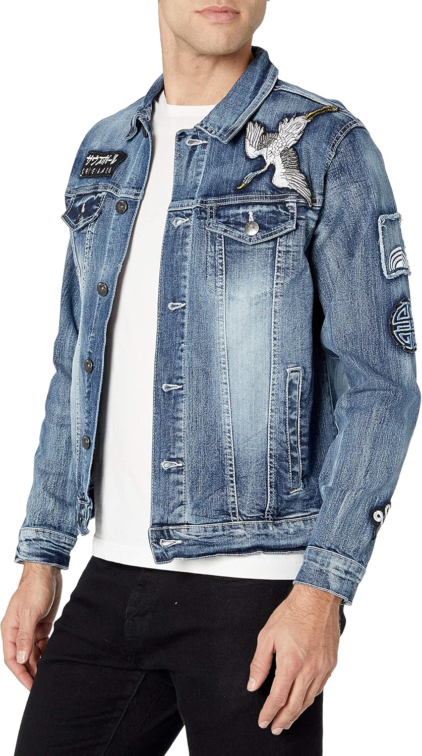 Southpole mens Aian Utility Premium Fashion Denim Jacket: Clothing