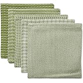 DII Everyday Kitchen Collection Assorted Dishcloth Set, 12x12, Antique Green, 5 Count