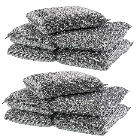 K&G GP02145 10er Spar-Pack Topfreiniger Metall- Schwamm | Stahlschwamm | Reinigungsschhwamm | Nicht zerkratzend | Putzschwamm