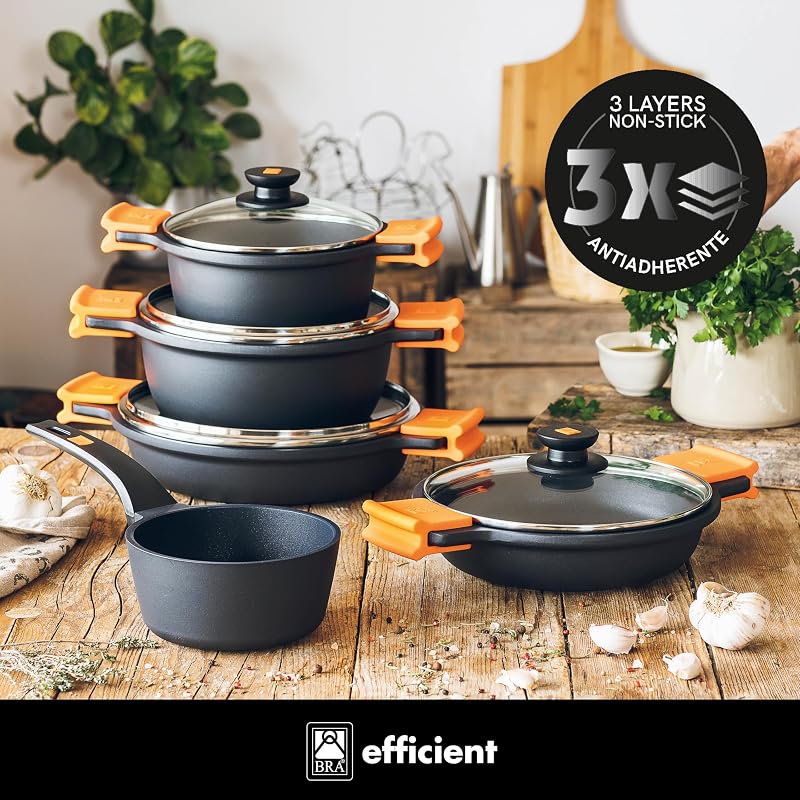 Efficient | Kochgeschirrset, Aluminiumguss, Antihaftbeschichtung