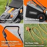 VonHaus 1600W Electric Lawn Mower 42L Bag 380mm Width 10m Cable view 3