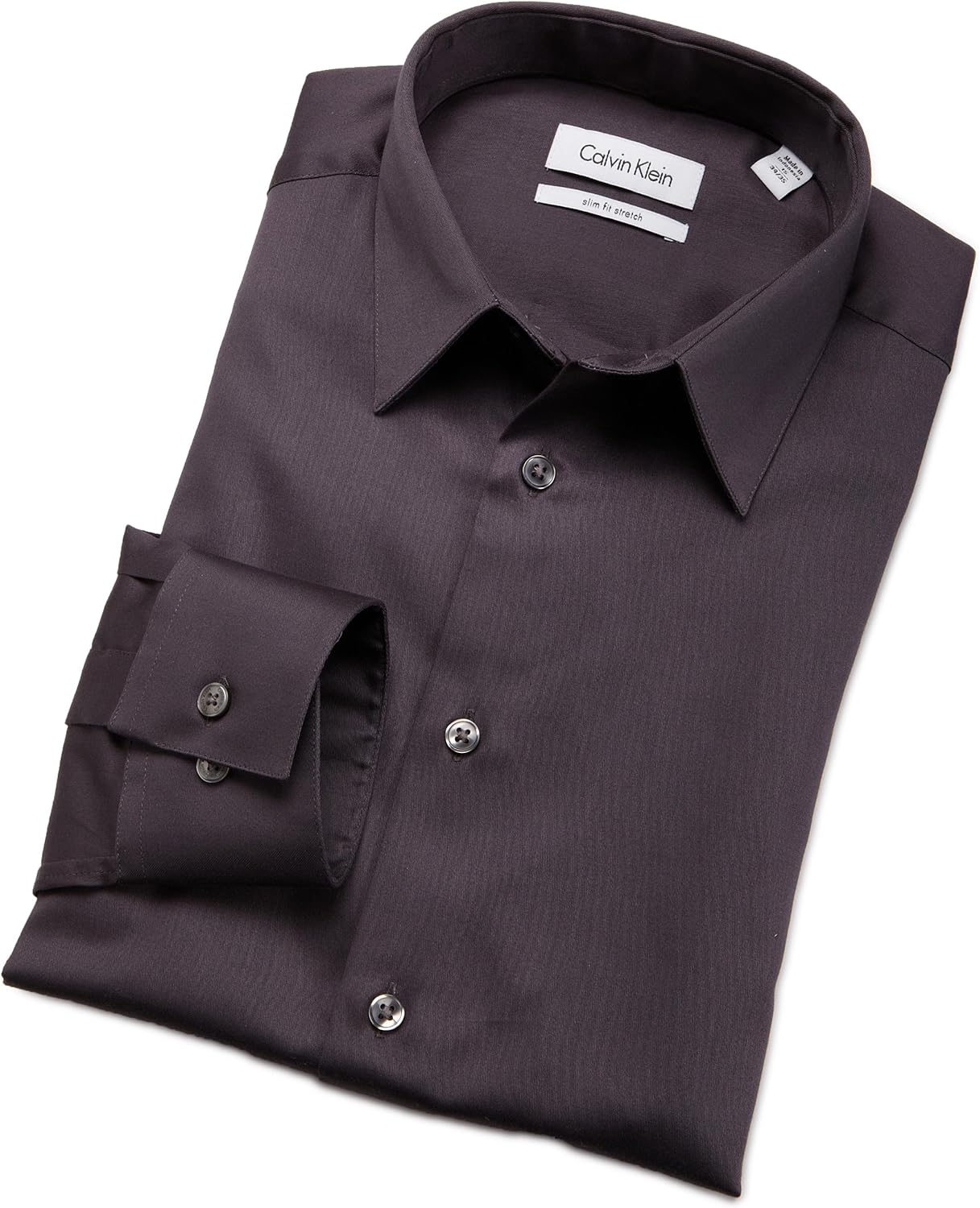 Calvin Klein Mens Body Dress Shirt, Coal, 18" Neck 34"35" Sleeve (XX