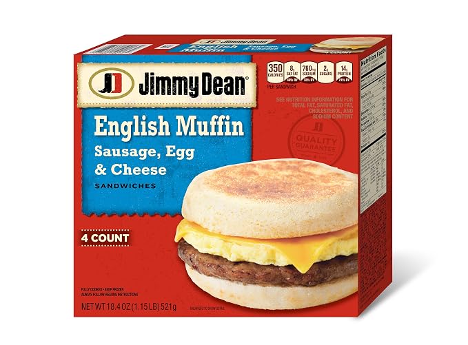 Jimmy dean muffin sandwiches sausage, egg&Cheese - 4ct (077900502132)