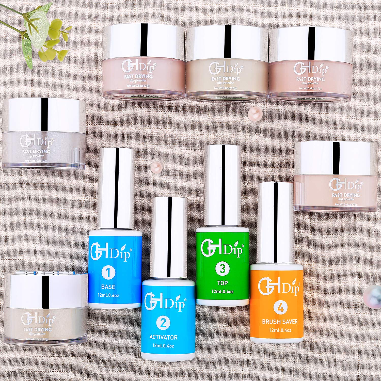 GH Dip Powder Nail Kit Acrylic Nail Dip Powder Kit G6401(shimmer nude) : Beauty