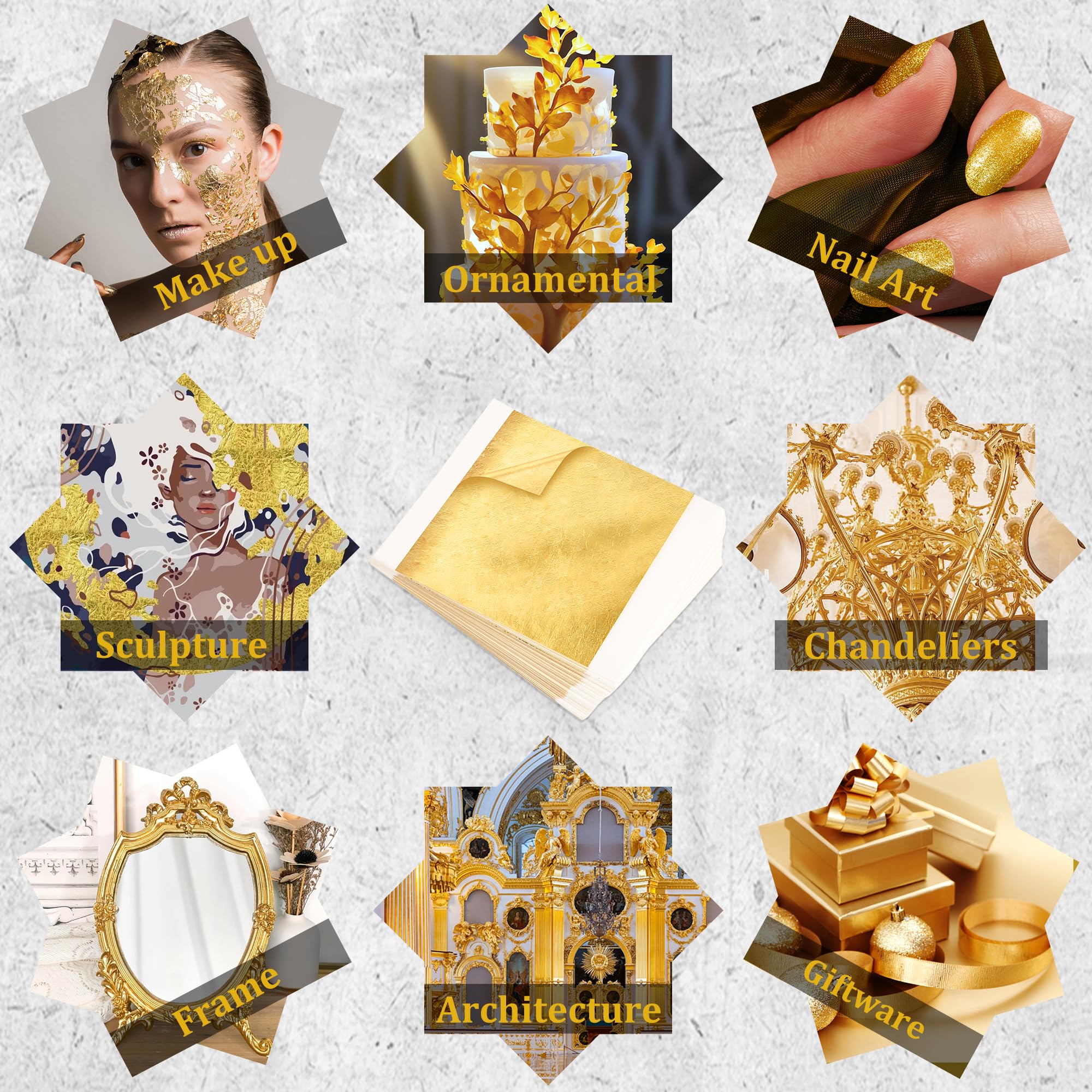 300Pcs Gold Leaf 5.1