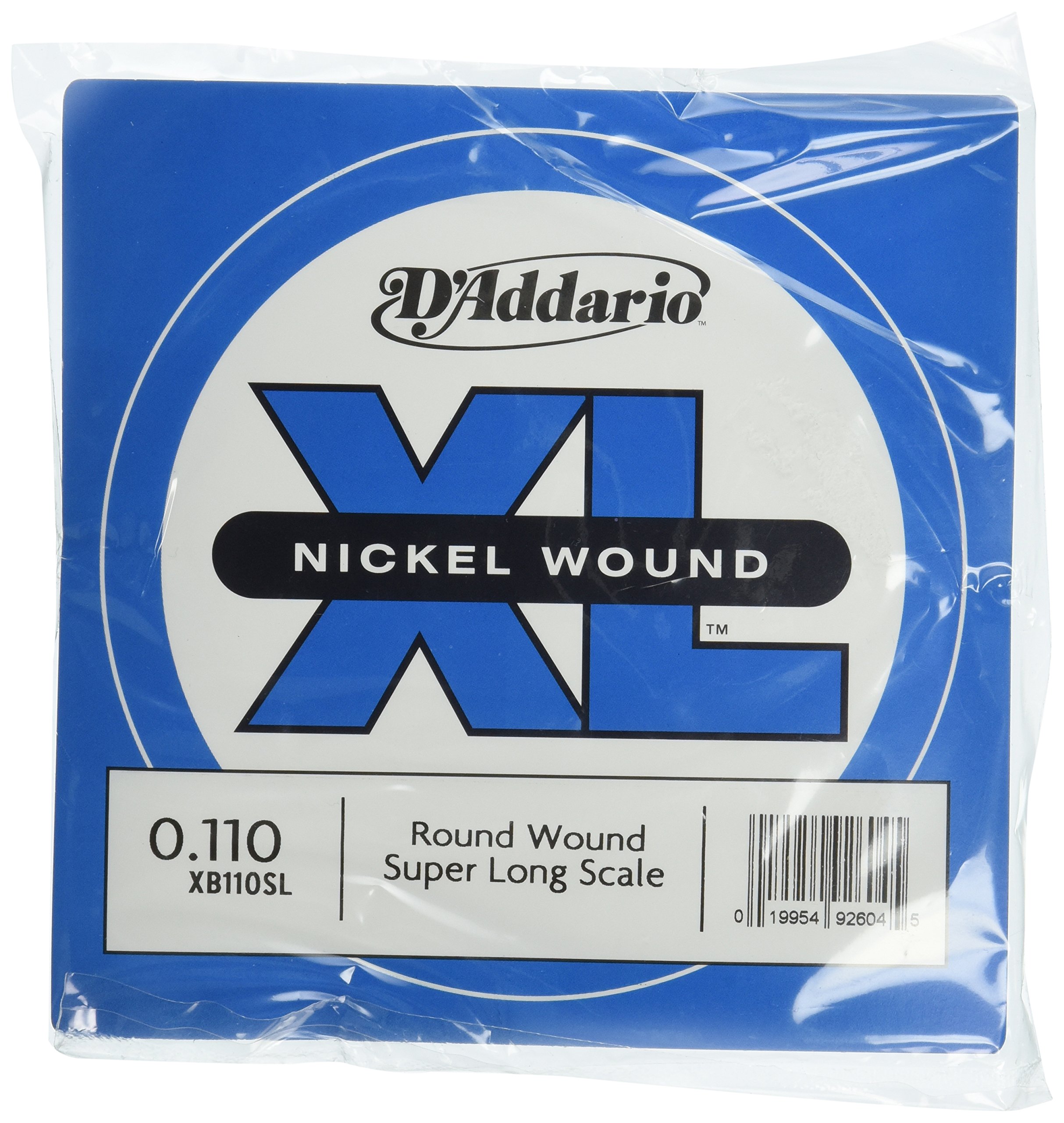 D'Addario XB110SL Nickel Wound Bass Guitar Single String, Super Long Scale, .110