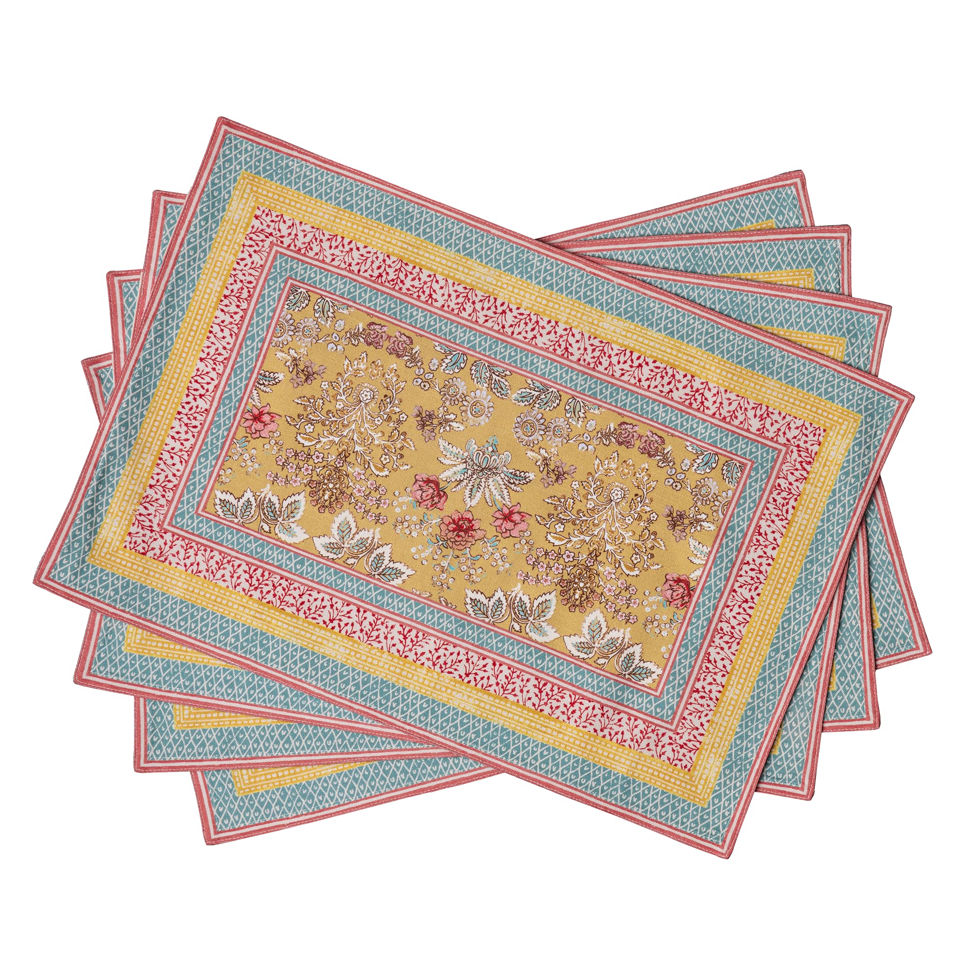 Maison d' Hermine Placemats Set of 4 100% Cotton Washable Reusable Table Mats for Home Kitchen Dining Party Wedding Restaurant Gifts for Mothers Day (Marquise, 33 CM x 48 CM) — image 1