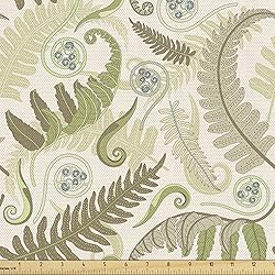 Ambesonne Botany Fabric by The Yard, Fern Leaves