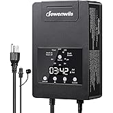 DEWENWILS 120W Low Voltage Transformer with Photocell Sensor & Timer, 120V AC to 12V DC, Weatherproof Landscape Lighting Transformer for Spotlights, Garden Lights, Steplight, Billboard…