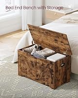 VASAGLE Storage Chest Bench 40x80x46 cm Rustic Brown LSB062T01 view 3