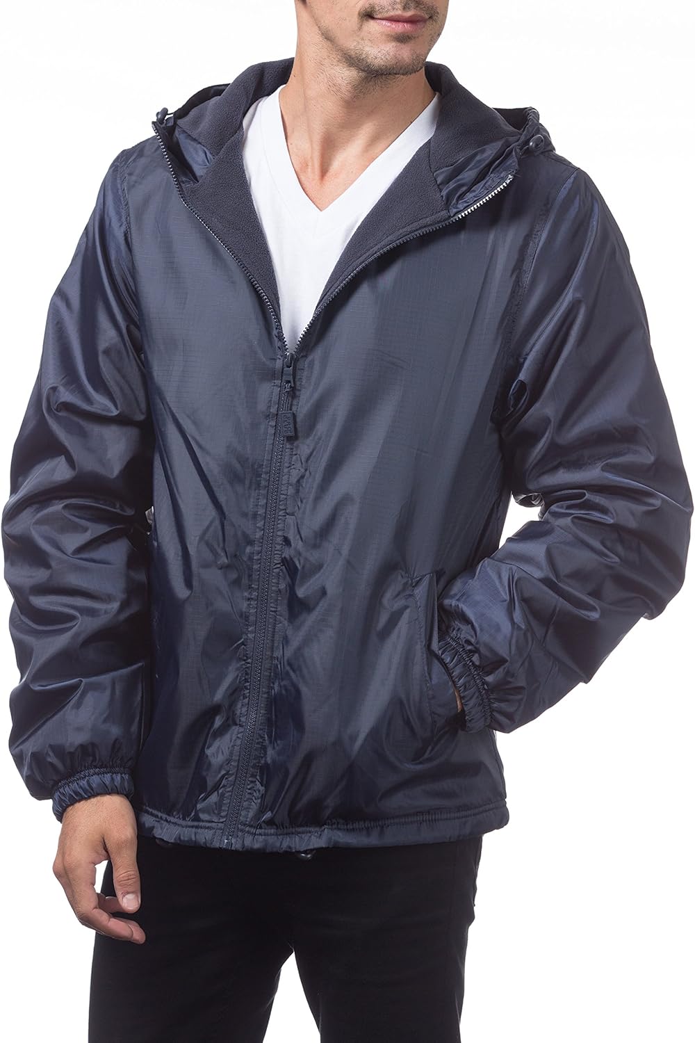 Pro Club Fleece Lined Windbreaker Jacket at  Men’s Clothing store