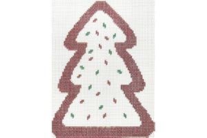 Howie's Needlepoint Needlepoint Canvas, 18CT Embroidery Stamped Patterns for Beginners or Advance, Christmas Patterns Printed Canvas(Christmas Patterns Cookie,4x3inch)