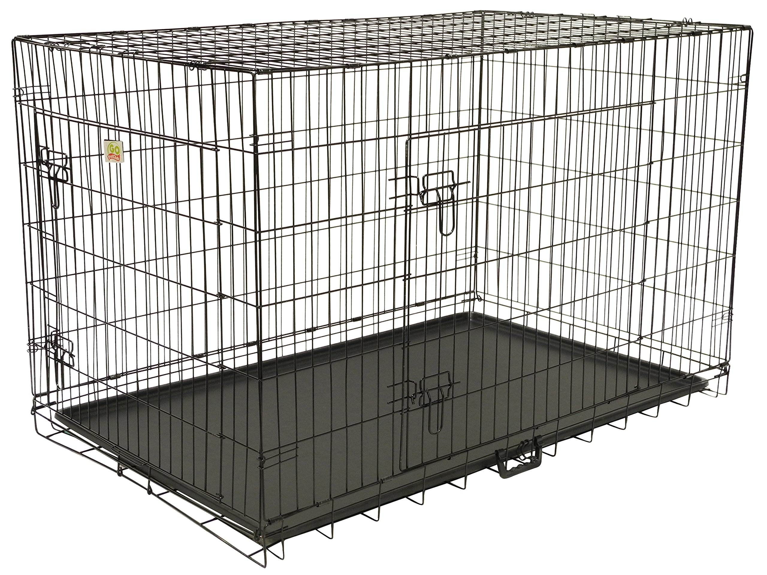 Go Pet Club 24-Inch Two Door Folding Metal Cage with Divider
