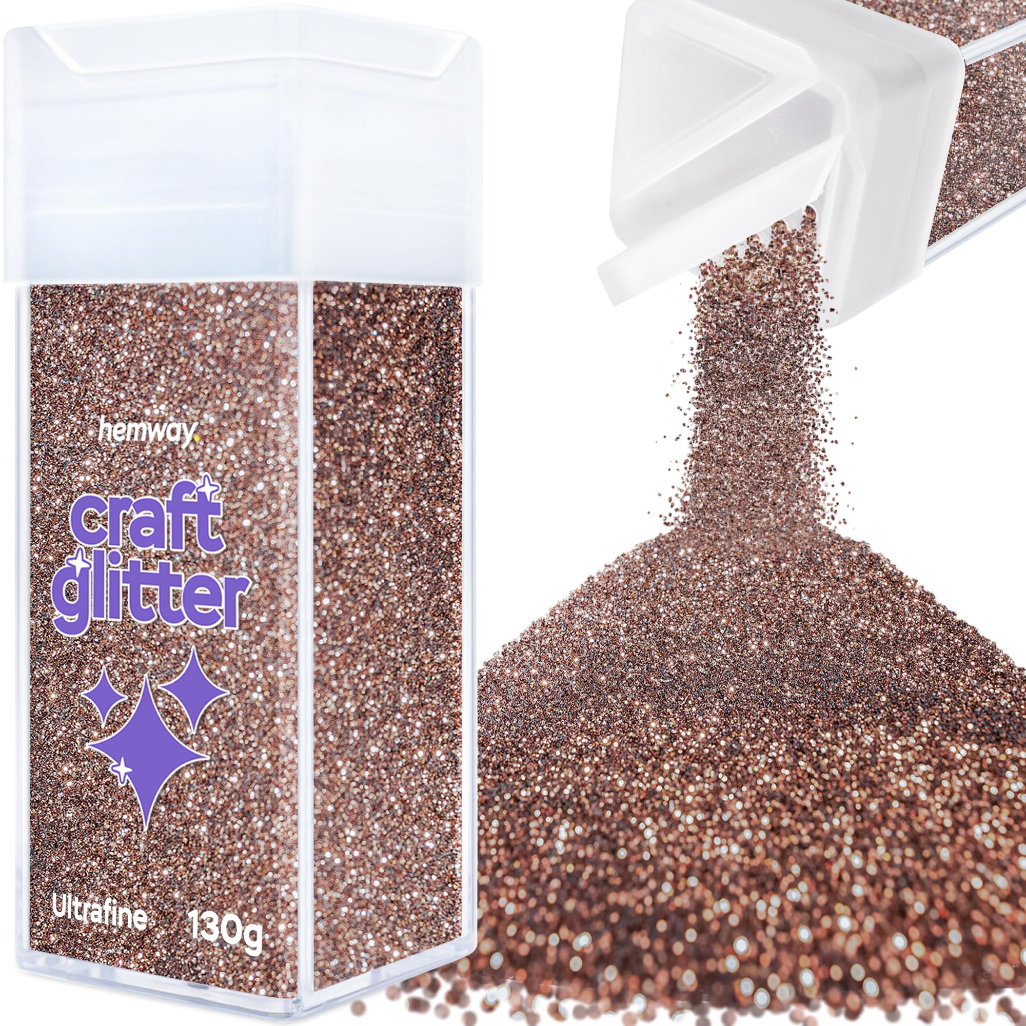 Hemway Glitter Shaker Bronze Brown 110g Ultrafine, Craft Glitter Shaker for Resin & Epoxy Crafts, Christmas Art Supplies, Nail, Body, Face, Eye, Festival, Crafting, Slime, Sparkle