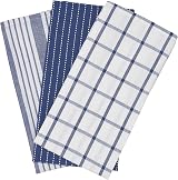 Penguin Home Set of 3 100% Cotton Kitchen Towels 50x70 cm White Blue view 7