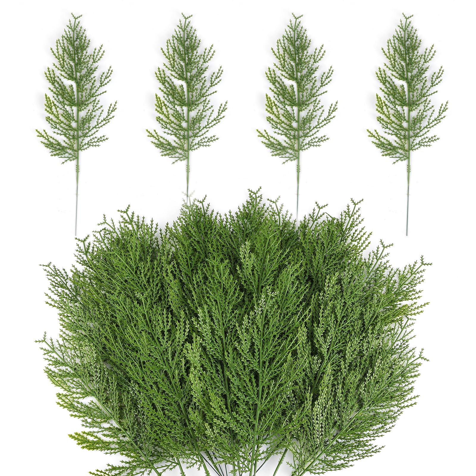 Photo 1 of Hananona Artificial Pine Branches,40 Pcs Christmas Faux Cedar Stems, Artificial Faux Cedar Branches, Fake Christmas Greenery Pine Picks for Wreath Craft DIY Home Kitchen Decorations (40, Green)