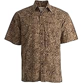 Johari West Men's Hawaiian Shirt Short Sleeve Button Down Casual Tropical Shirt
