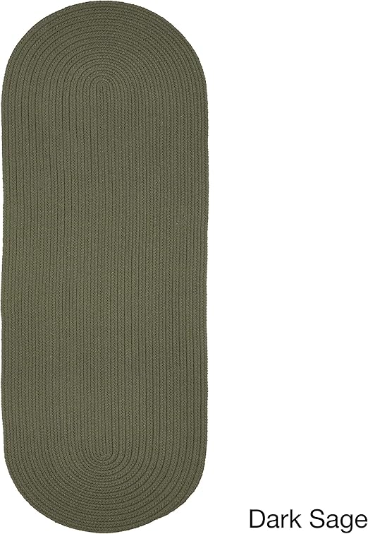 Amazon Com 2 X 6 Sage Green Braided Rug Oval Area Rug Knitting Texture Rust Floor Carpet Indoor Outdoor Woven Wool Rug Runner Living Room Kitchen Entryway Lounge Casual Country Style Reversible Handmade