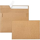 Silunkia Brown Blank Note Cards and Envelopes 4 x 6 Heavyweight Single Panel Cardstock and A4 Envelopes Printable Self Seal 20 Packs for Wedding Invitations, Baby Showers, Thank You Cards