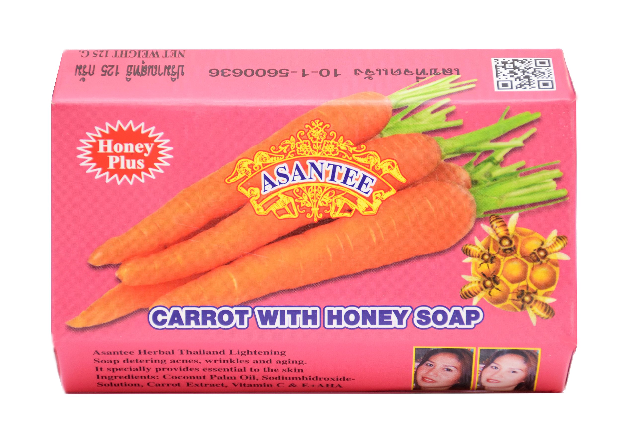 ASANTEE Carrot & Glutathione + Honey Herbal Spa Soap 125g bars (1)