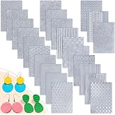 Xunyee 23 Pcs Polymer Clay Texture Sheets 10 x 7 Inch for Earrings Jewelry | Boho Texture Patterns, Fondant Mats, Pottery Crafts, DIY Jewelry Supplies, Art Projects, Craft Stamps