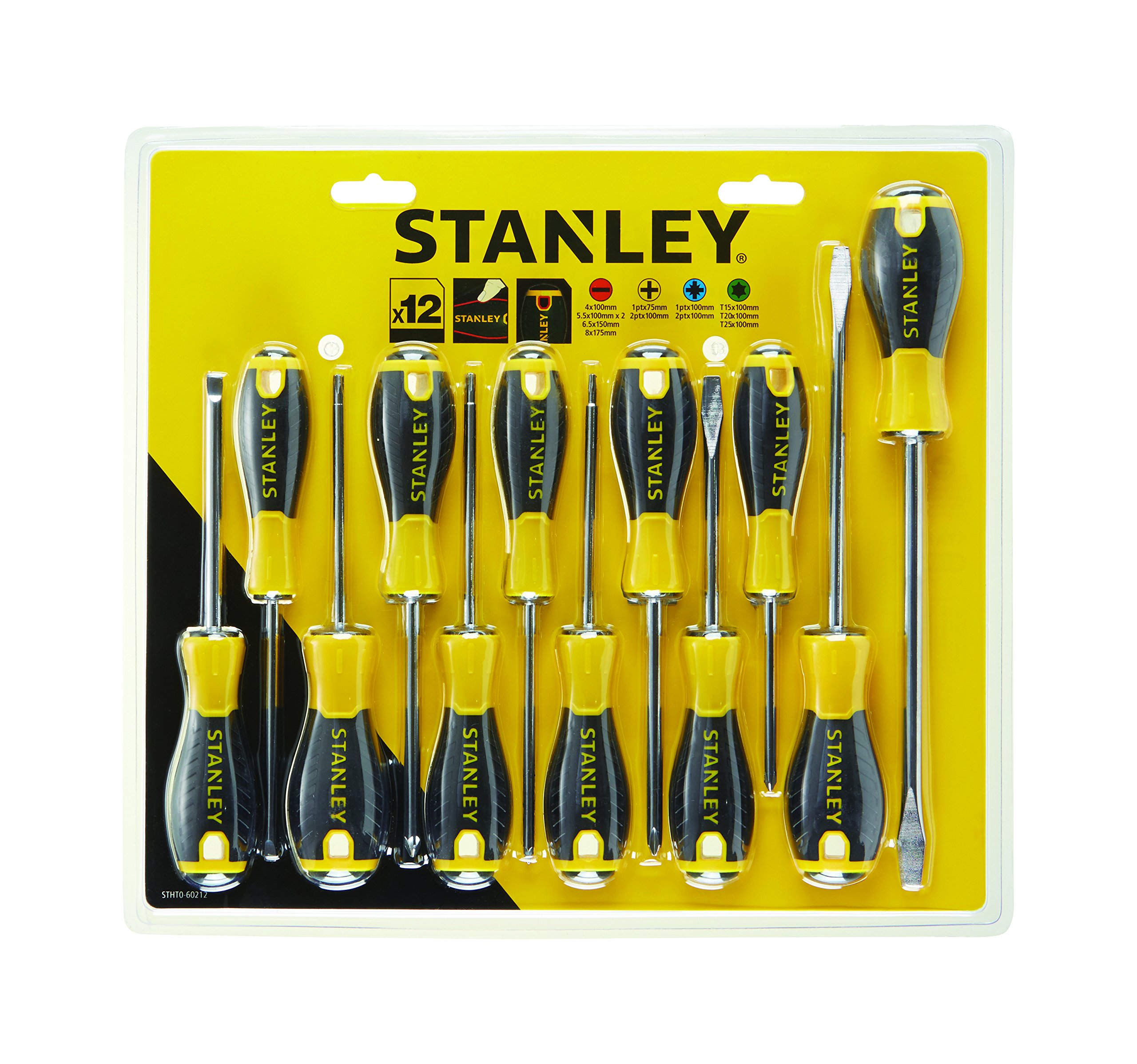 STANLEY STHT0-60212 Essential Screwdriver Set - Yellow (12-Piece)