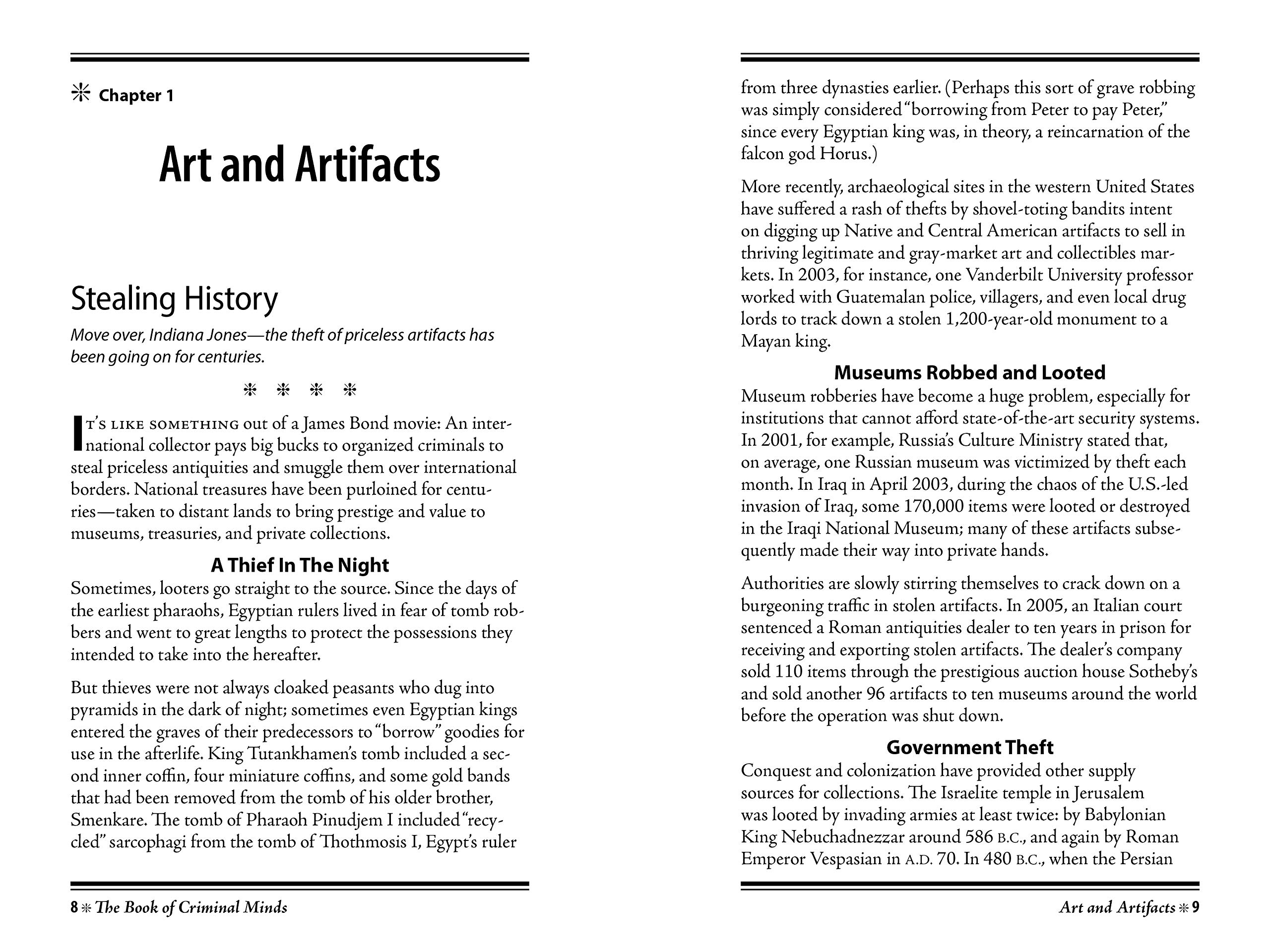 The Book of Criminal Minds: Forgeries, Robberies, Heists, Crimes of Passion, Murders, Money Laundering, Con Artistry, and More