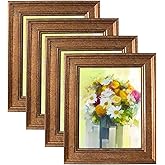LUCKYLIFE 8x10 Picture Frame Set of 4, Rustic Bronze Picture Frames for Table or Wall Hanging