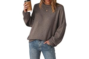 Arach&Cloz Women's Wool Blend Oversized Sweaters Crewneck Casual Fall Outfits Fashion Tops