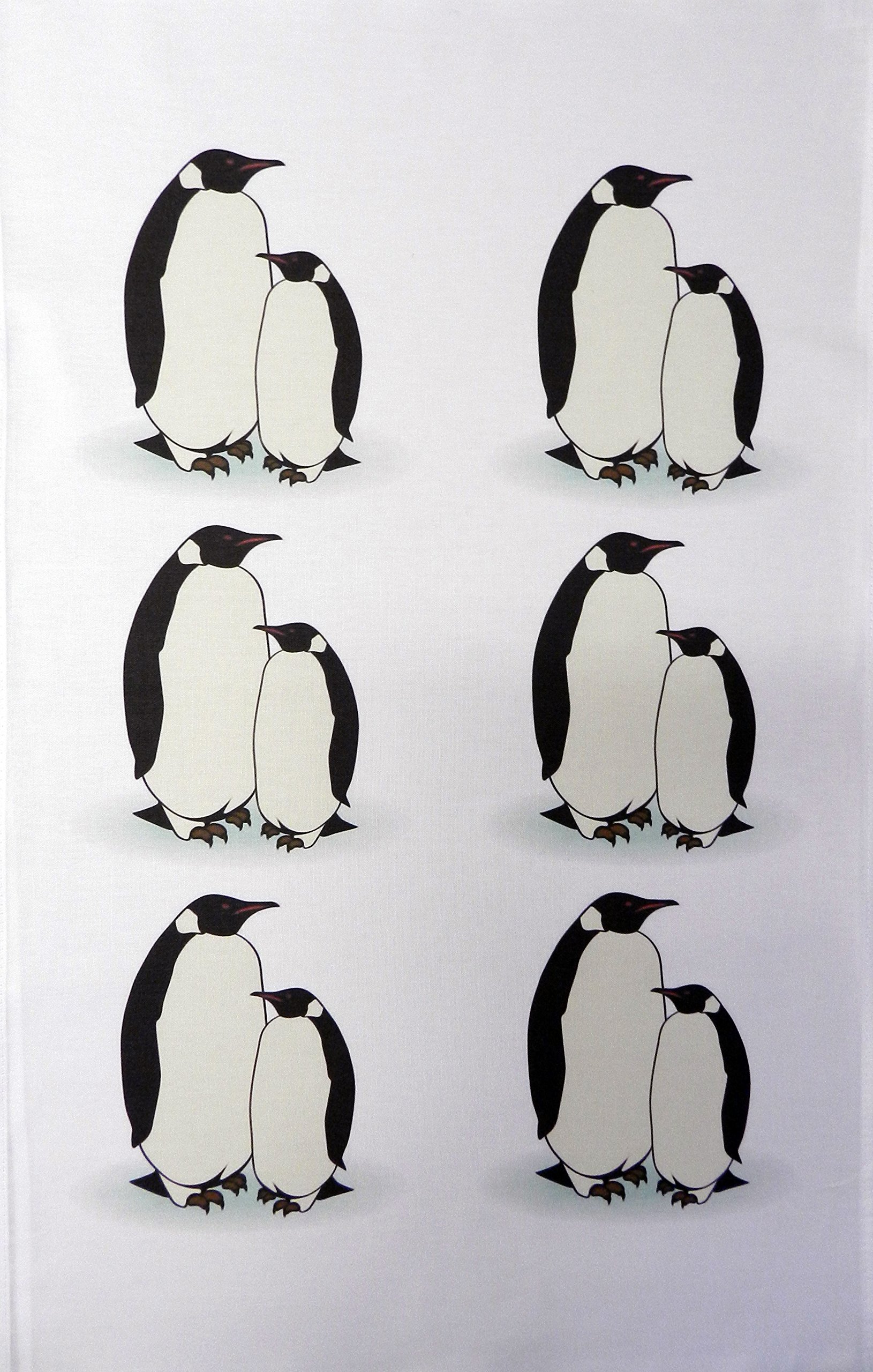 Half a Donkey Mr & Mrs Penguin Large Cotton Tea Towel