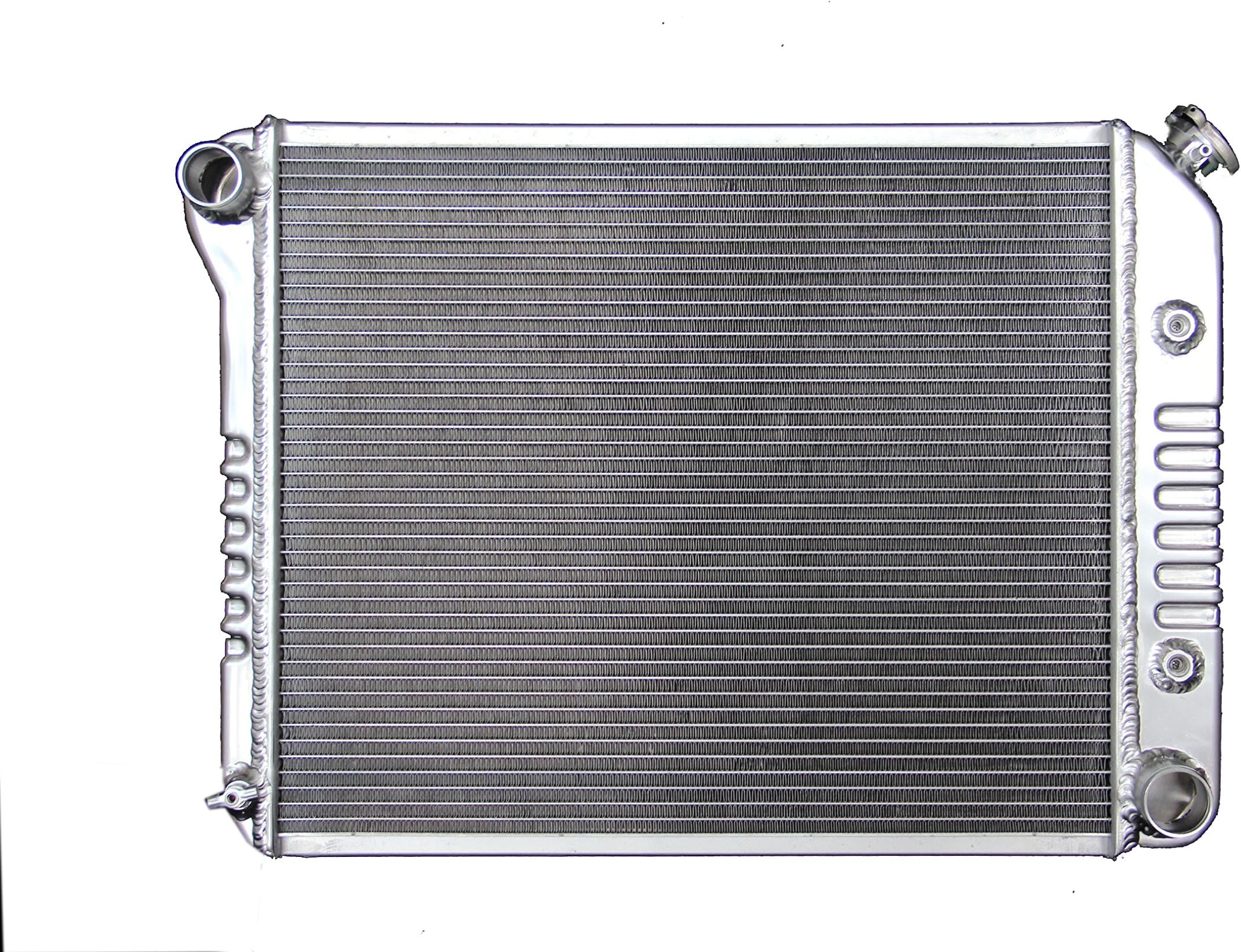 Polished KKS571 Stamp Tank 3 Rows All Aluminum Radiator Fit 68-79 Chevy Nova / 75-87 El Camino 21" Core
