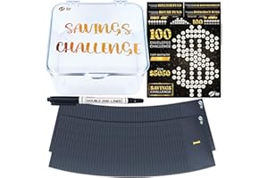 THE MILLI WAY 100 Envelopes Money Saving Challenge Box Kit, 100 Envelope Challenge - Fun and Organized Money Saving Kit for $5050 Savings in 100 Deposits - Ideal for 100 Day Savings Challenge (Black-Gold)