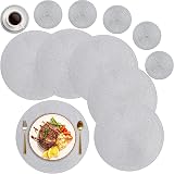 MI CASA Round Placemats and Coasters Set of 6 Grey Braided Woven