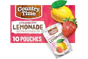 Country Time Strawberry Lemonade Ready to Drink Flavored with other natural flavors Drink Pouches, 10 ct Box, 6 fl oz Pouches
