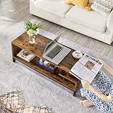 Yaheetech Industrial TV Stand Rustic Brown 106x39.5x40cm with Open Shelf view 4